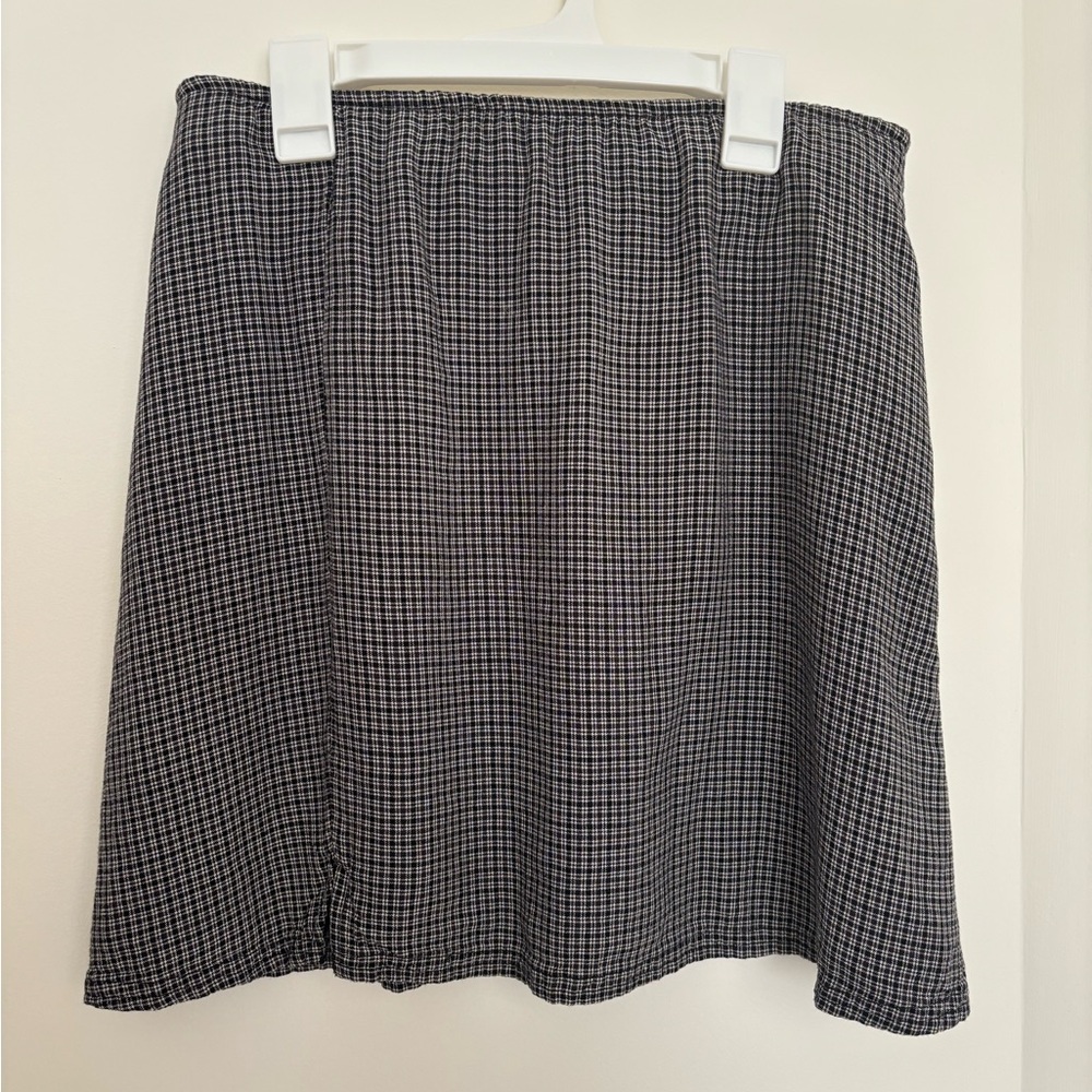 American Eagle Outfitters Black and White Grid Checkered A-Line Skirt